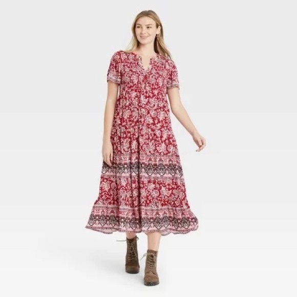 Bandana Print Maxi Dress M - Picture 1 of 2